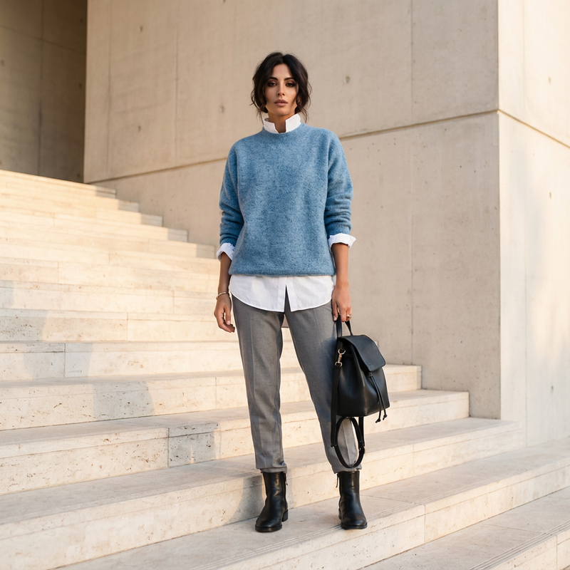 Pull tricoté pour femmes Seraphine | Col rond, manches longues