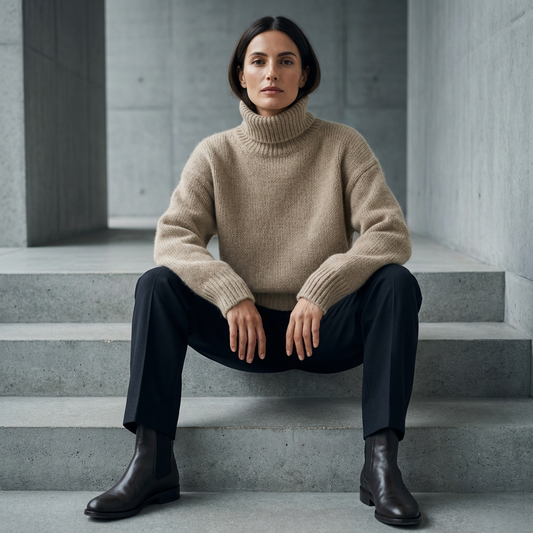 Seren Women’s Turtleneck Sweater | High Neck, Long Sleeve