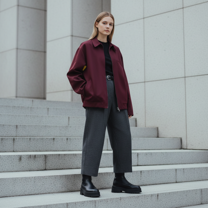 Mira Women's Bomber Jacket | Retro Style, Loose Fit