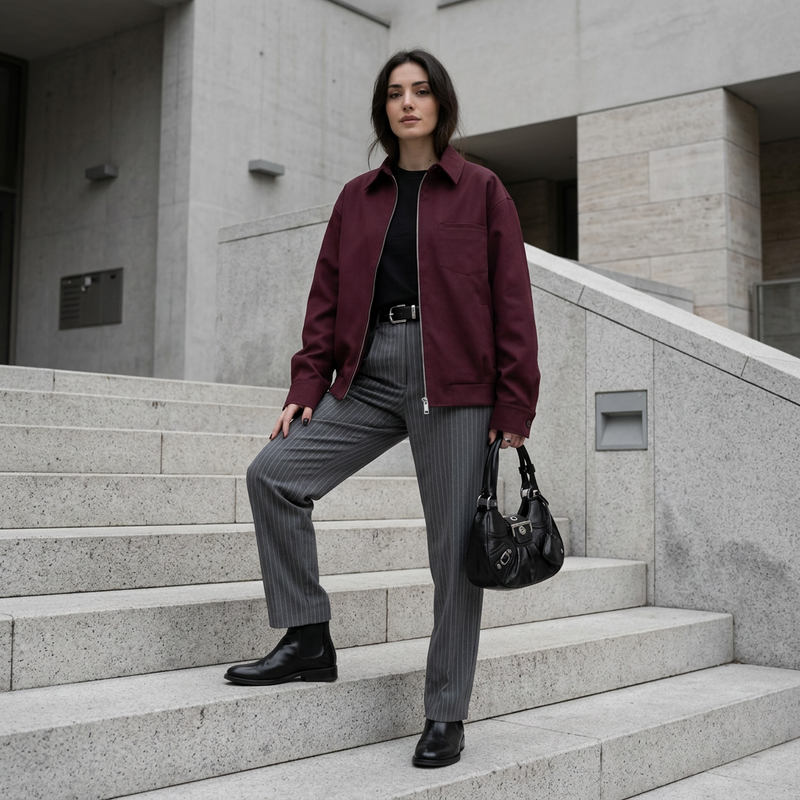 Mira Women's Bomber Jacket | Retro Style, Loose Fit