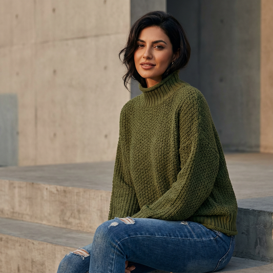 Pull Col Montant Femme Cressida | Tricot Texturé, Manches Longues