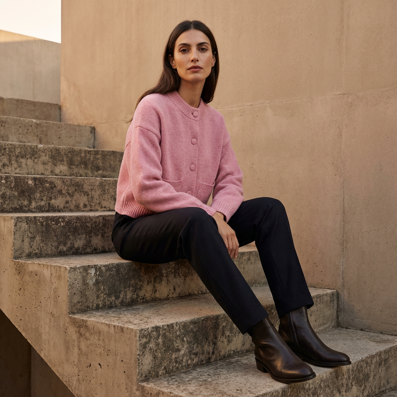 Calyra Women’s Knitted Cardigan | Button-Front, Patch Pockets