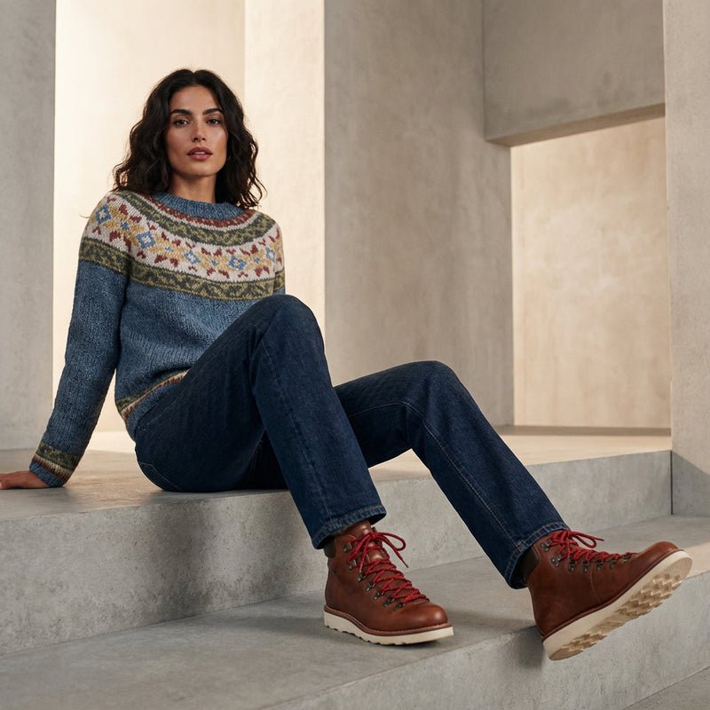 Avelyn Women’s Knit Sweater | Boat Neck, Multicolor Pattern