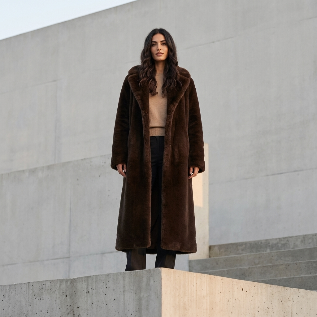 Dune Nina Women's Faux Mink Fur Coat | Winter Luxury, Neo Mint