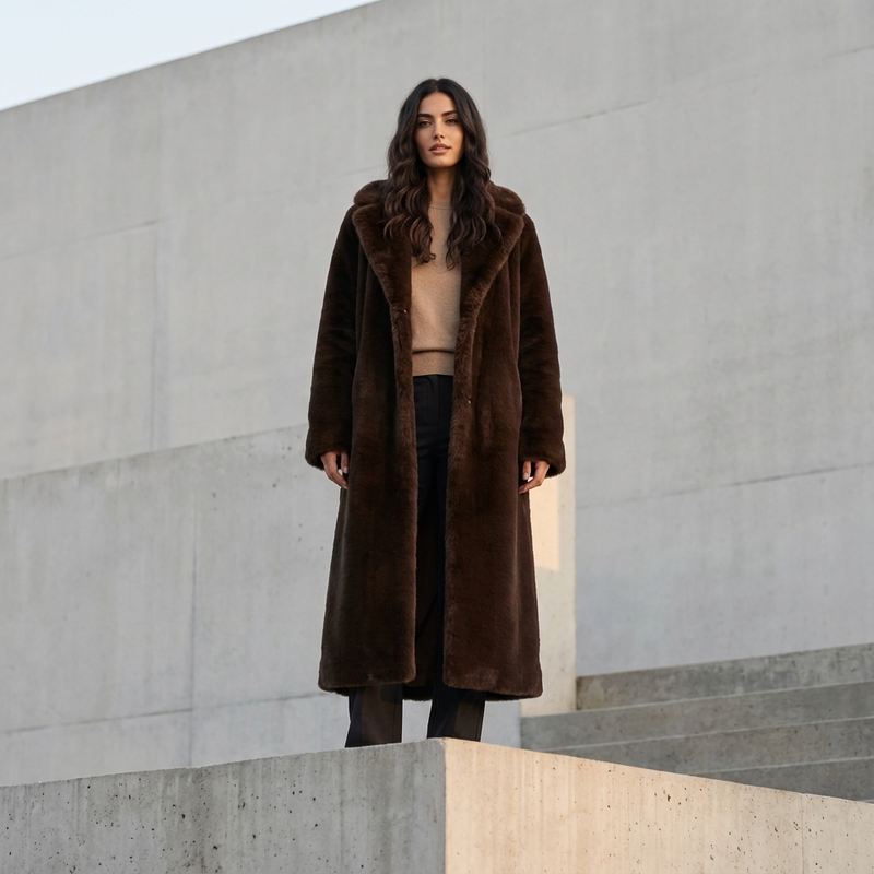Dune Nina Women's Faux Mink Fur Coat | Winter Luxury, Neo Mint