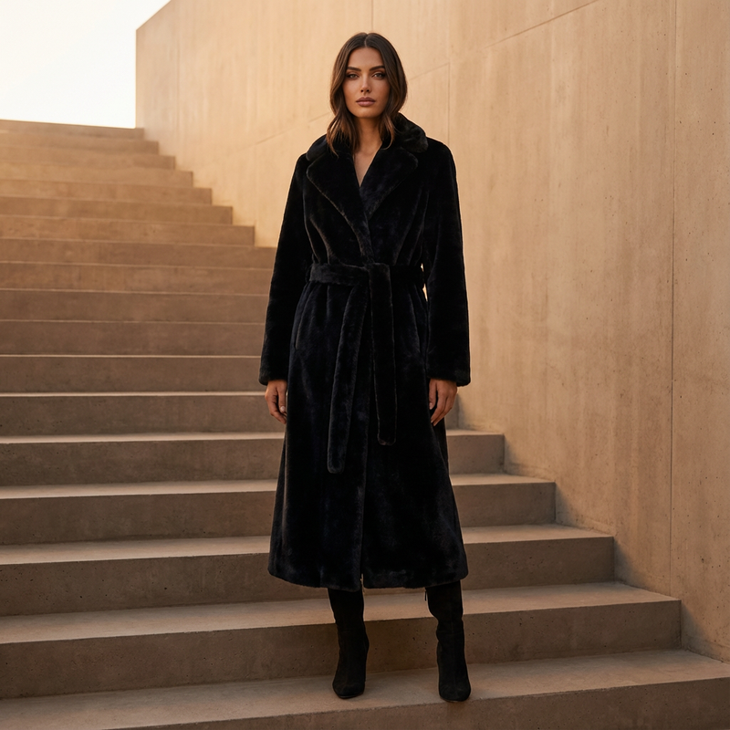 Birch Luna Women's Coat | Oversized Faux Fur, Warm & Fluffy with Hood