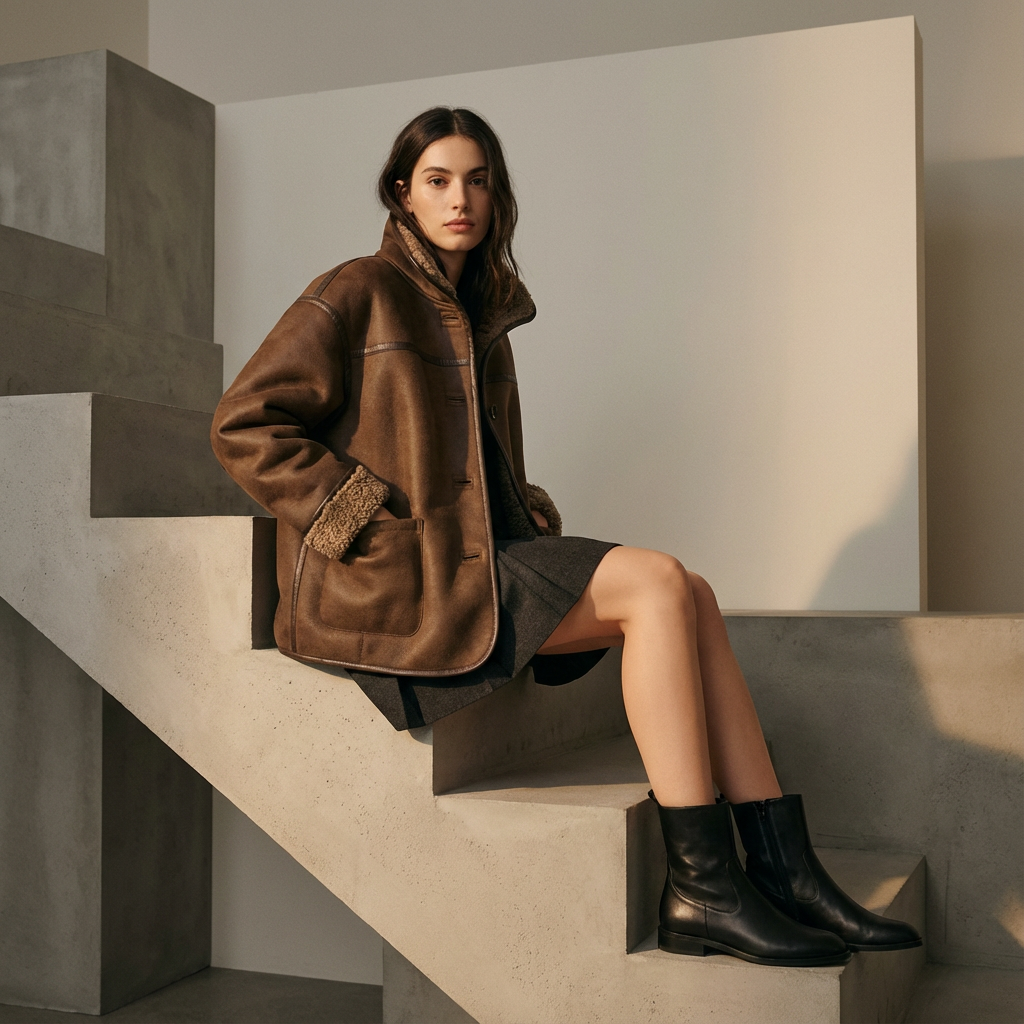 Willow Dura Double Face Winter Coat | Reversible Brown Faux Fur, Vintage American Style
