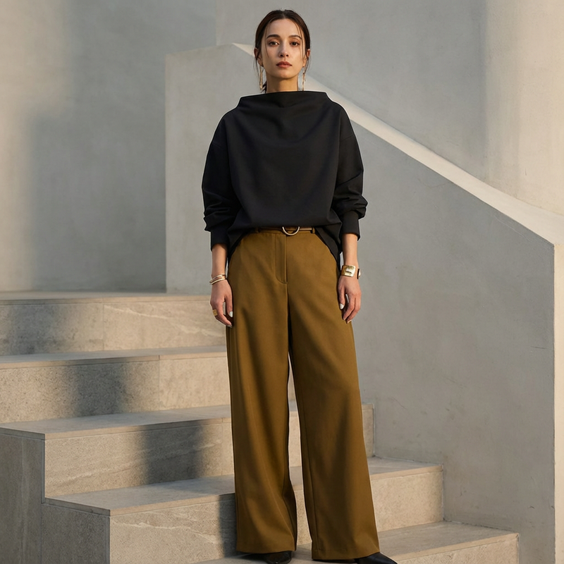 Virexa Women’s Sweater | Loose Fit, High Neck