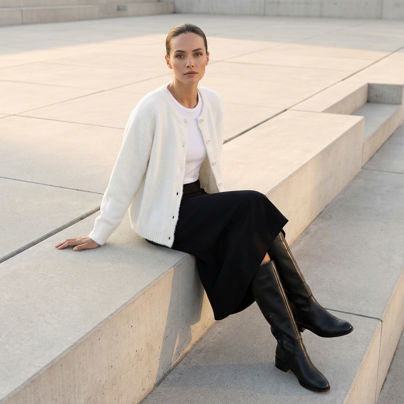 Arlina Women’s Knitted Cardigan | Button Front, Long Sleeve