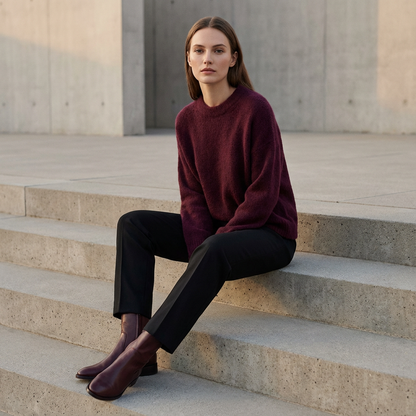 Selene Women’s Knit Pullover | Relaxed Fit, Long Sleeve