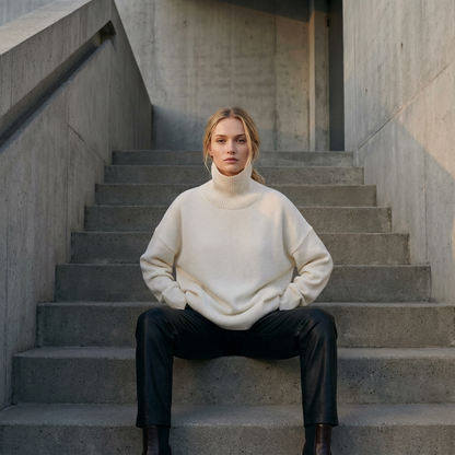 Avery Women’s Turtleneck Sweater | High Neck, Relaxed Fit