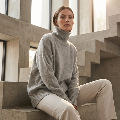 Avery Women’s Turtleneck Sweater | High Neck, Relaxed Fit