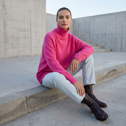 Avery Women’s Turtleneck Sweater | High Neck, Relaxed Fit