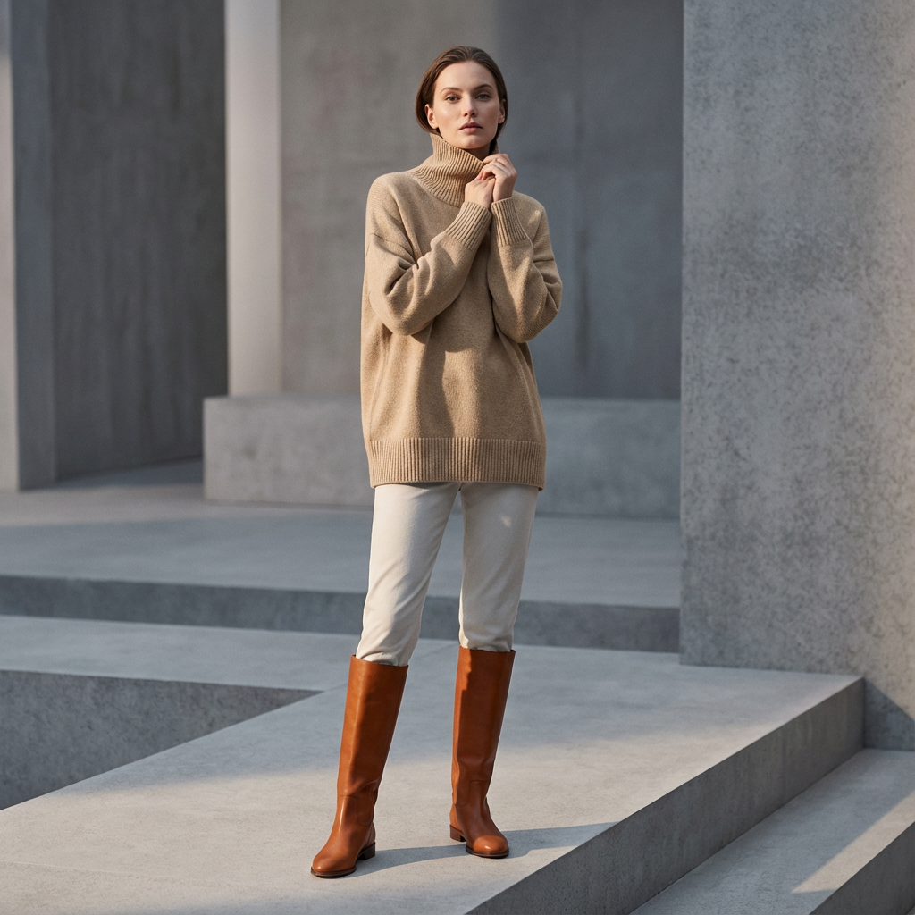 Avery Women’s Turtleneck Sweater | High Neck, Relaxed Fit