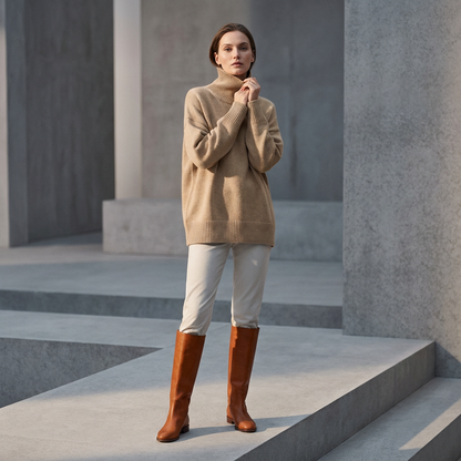 Avery Women’s Turtleneck Sweater | High Neck, Relaxed Fit