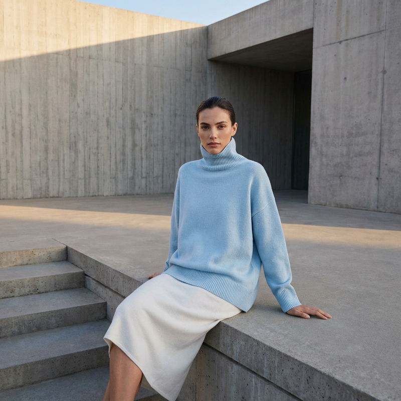 Avery Women’s Turtleneck Sweater | High Neck, Relaxed Fit