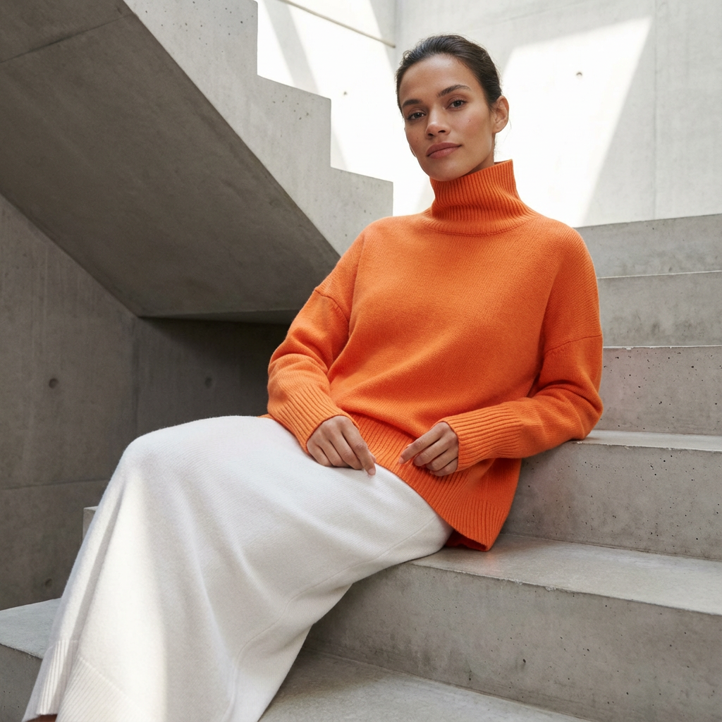 Avery Women’s Turtleneck Sweater | High Neck, Relaxed Fit