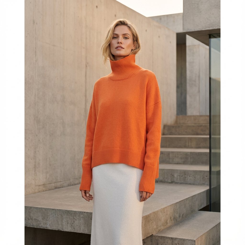 Avery Women’s Turtleneck Sweater | High Neck, Relaxed Fit