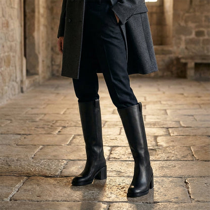 Josephine Women's Knee High Boots | Leather with Heels, Timeless Elegance