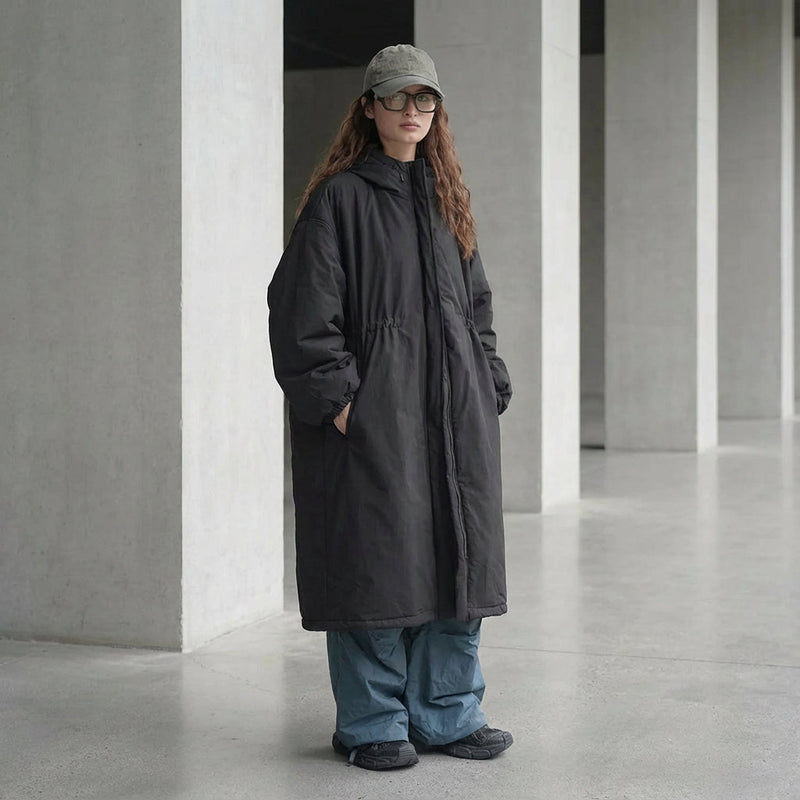 Abrigo largo de Ember para mujer | Diseño con capucha, Cierre frontal con cremallera