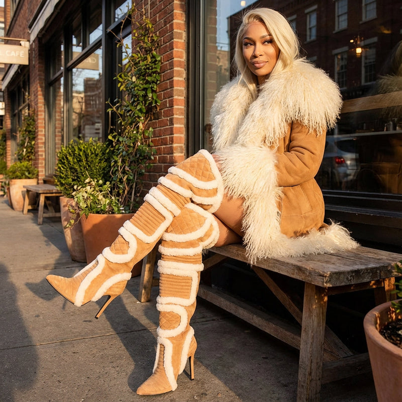 Penny Women's Over-The-Knee Boots | Plush Stiletto, Autumn Winter Fashion