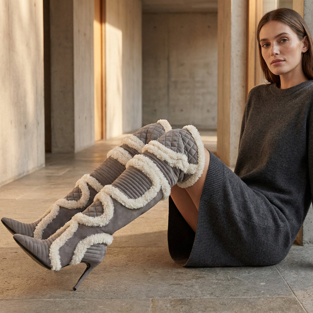 Penny Women's Over-The-Knee Boots | Plush Stiletto, Autumn Winter Fashion