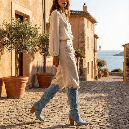 Natalie Women's High Heel Boots | Pointed Toe, Western Inspired Glamour