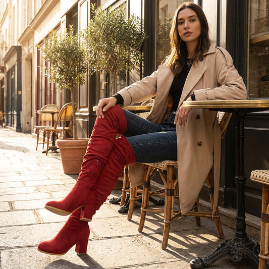 Kira Women's Over the Knee Boots | Heeled Design, Bold Sophistication