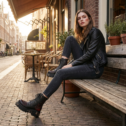 Virex Women’s Chunky Ankle Boots | Metal Platform, Lace-Up