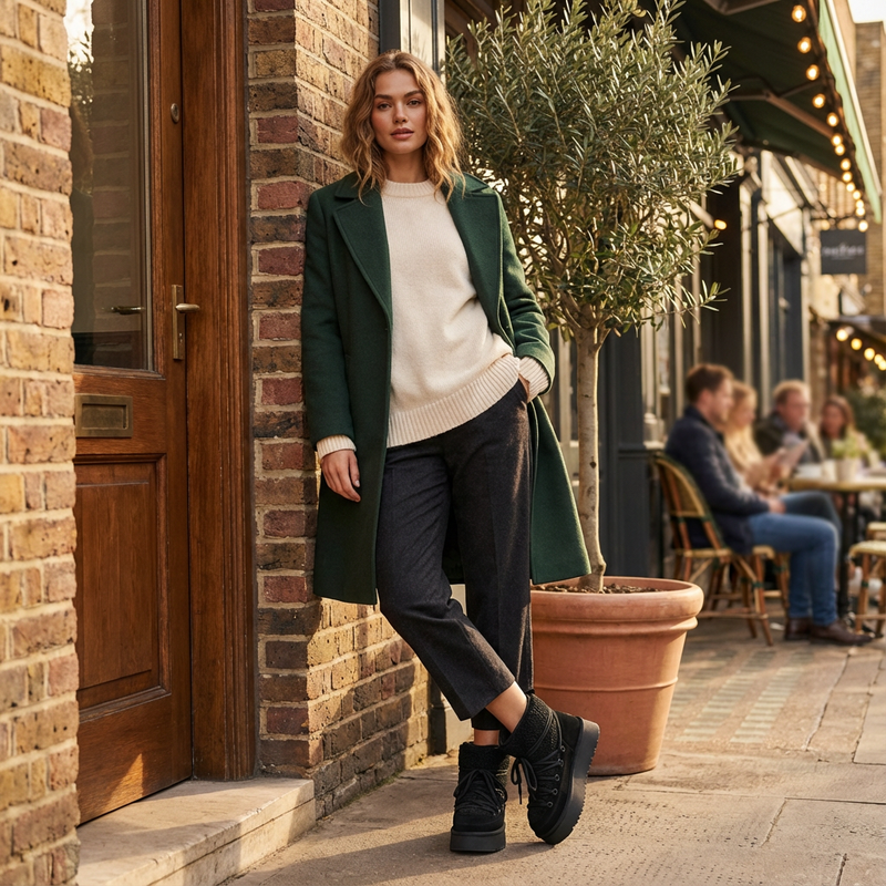 Bella Women's Black Snow Boots | Cow Leather, Warm & Stylish