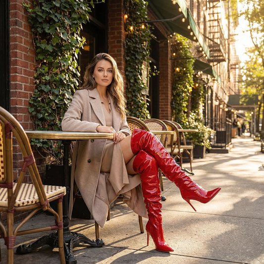 Eilyken Women's Over The Knee Boots | Patent Leather, High Heels