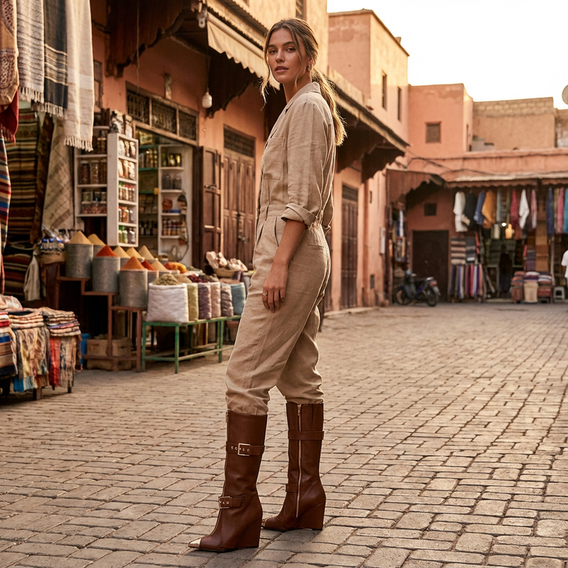 Evelyn Women's Black Knee High Boots | Stiletto Heels, Pointed Toe Design