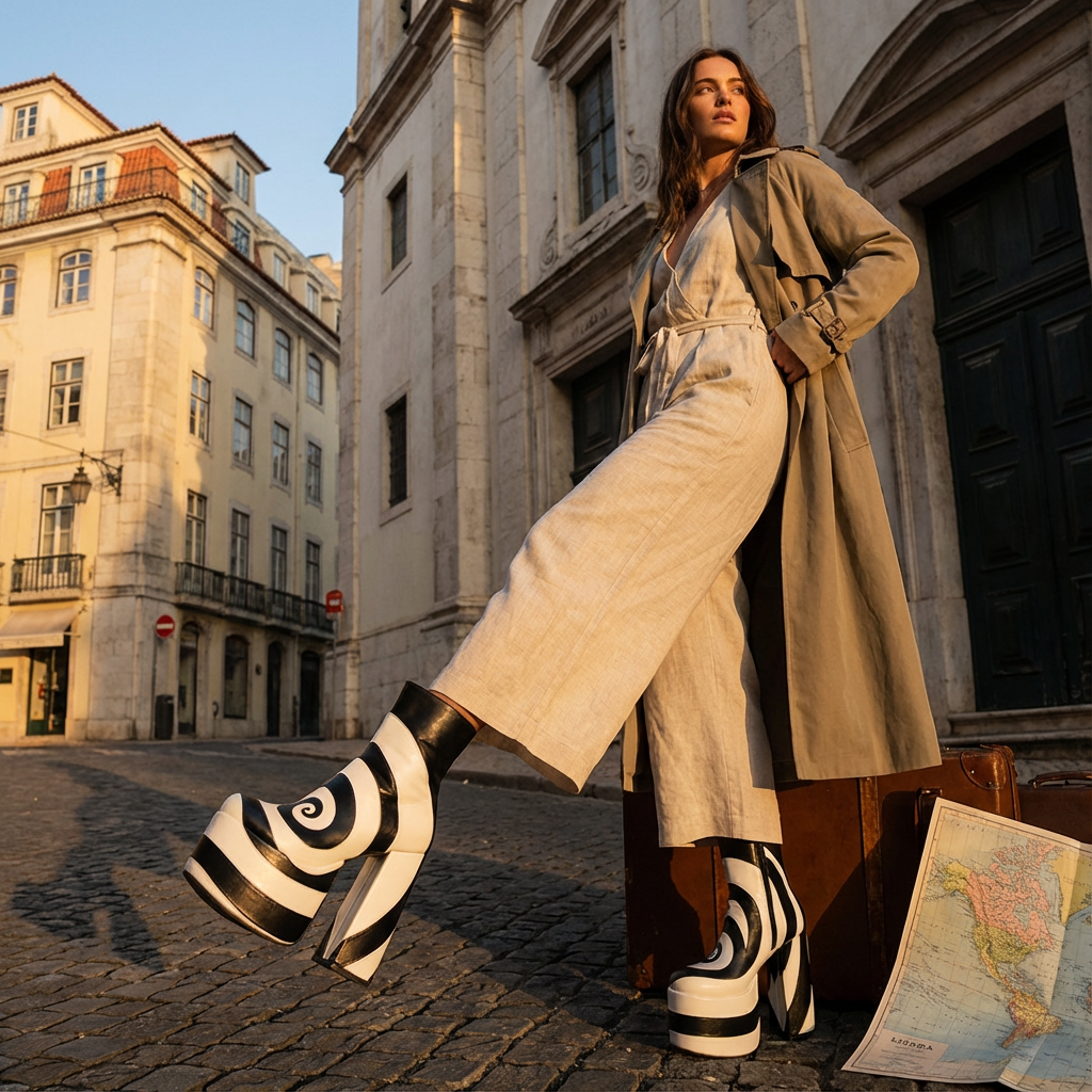 Pika Women's Knee High Boots | Thick High Heel, Mixed Color Design