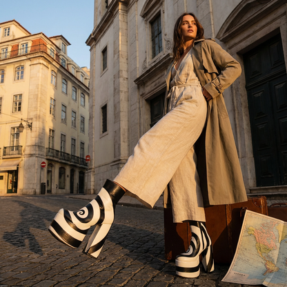 Pika Women's Knee High Boots | Thick High Heel, Mixed Color Design