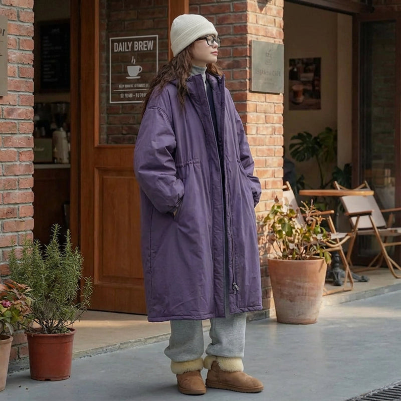 Abrigo largo de Ember para mujer | Diseño con capucha, Cierre frontal con cremallera