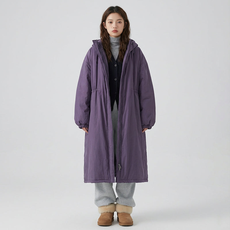 Abrigo largo de Ember para mujer | Diseño con capucha, Cierre frontal con cremallera