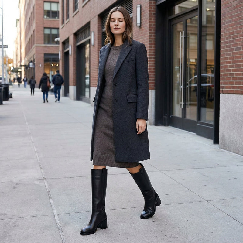 Josephine Women's Knee High Boots | Leather with Heels, Timeless Elegance