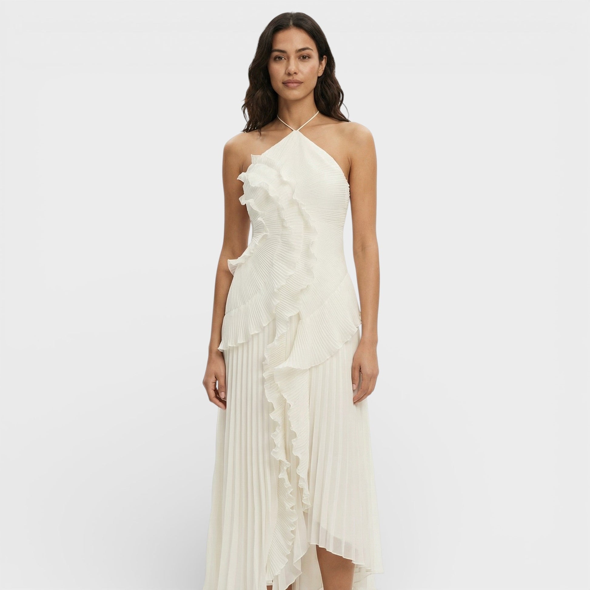 Liana Women's Asymmetric Maxi Dress - flat lay