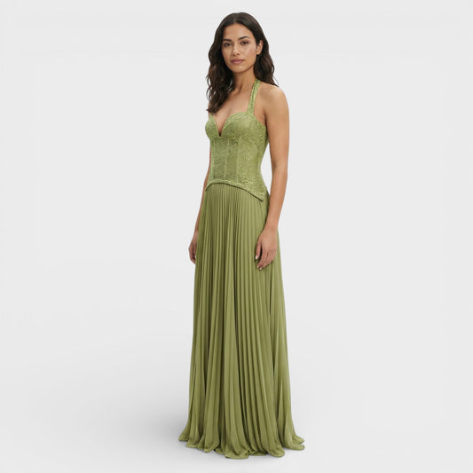 Dahlia Women's Pleated Maxi Dress - styled view