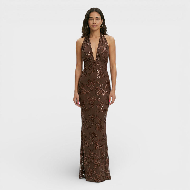 Darcy Women's Maxi Dress | Halter, Fitted, Sequin