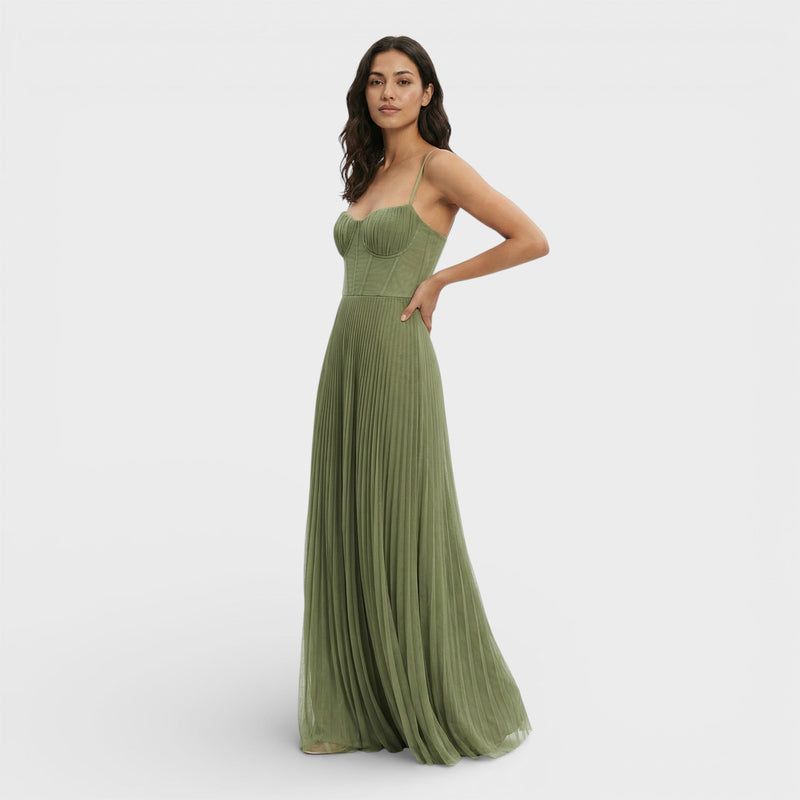 Quinn Women's Pleated Midi Dress | Strapless