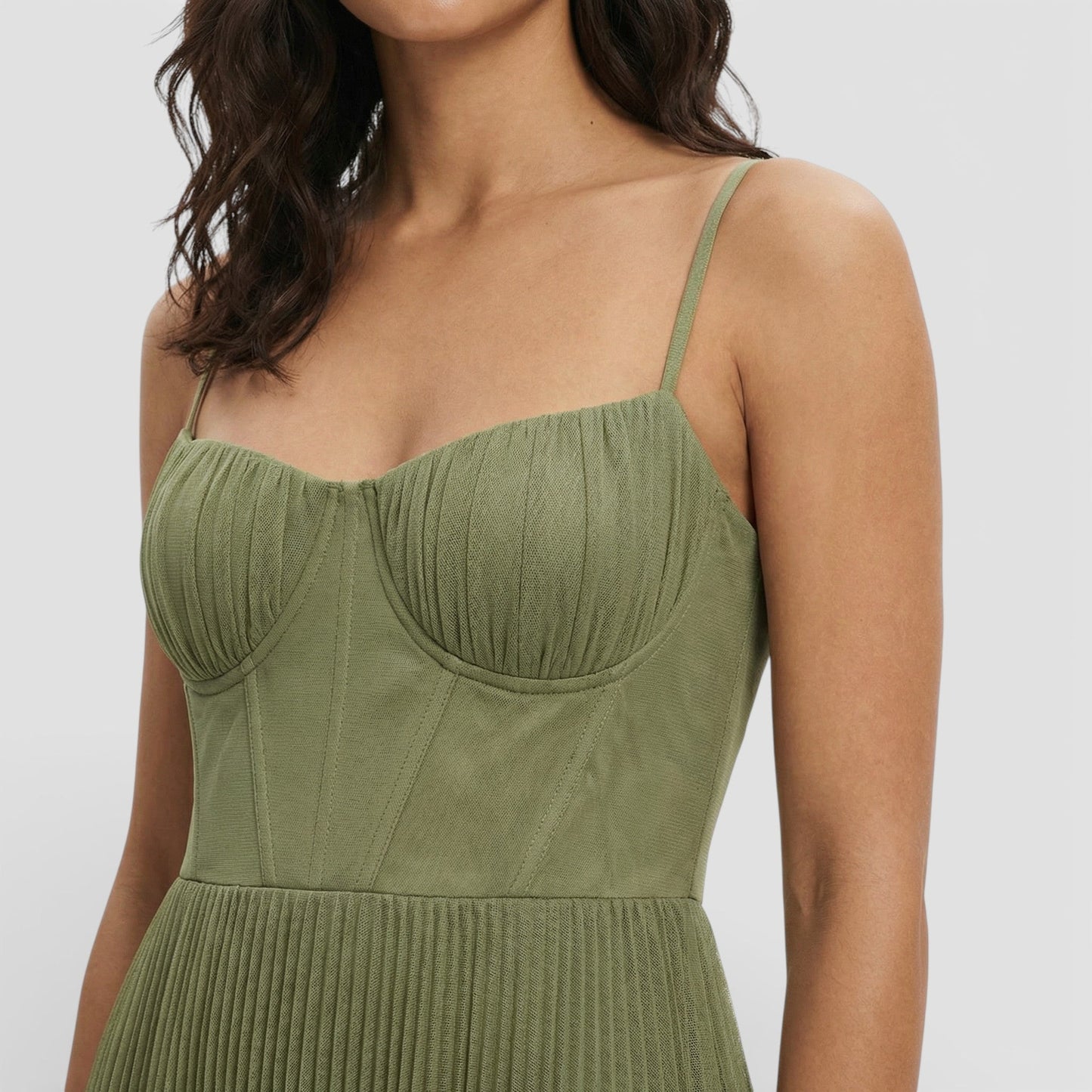 Quinn Women's Pleated Midi Dress - fabric and finish detail