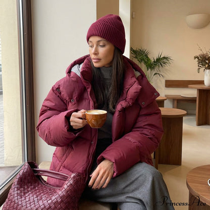 Marlowe Women’s Puffer Jacket | Detachable Hood, Oversized Silhouette