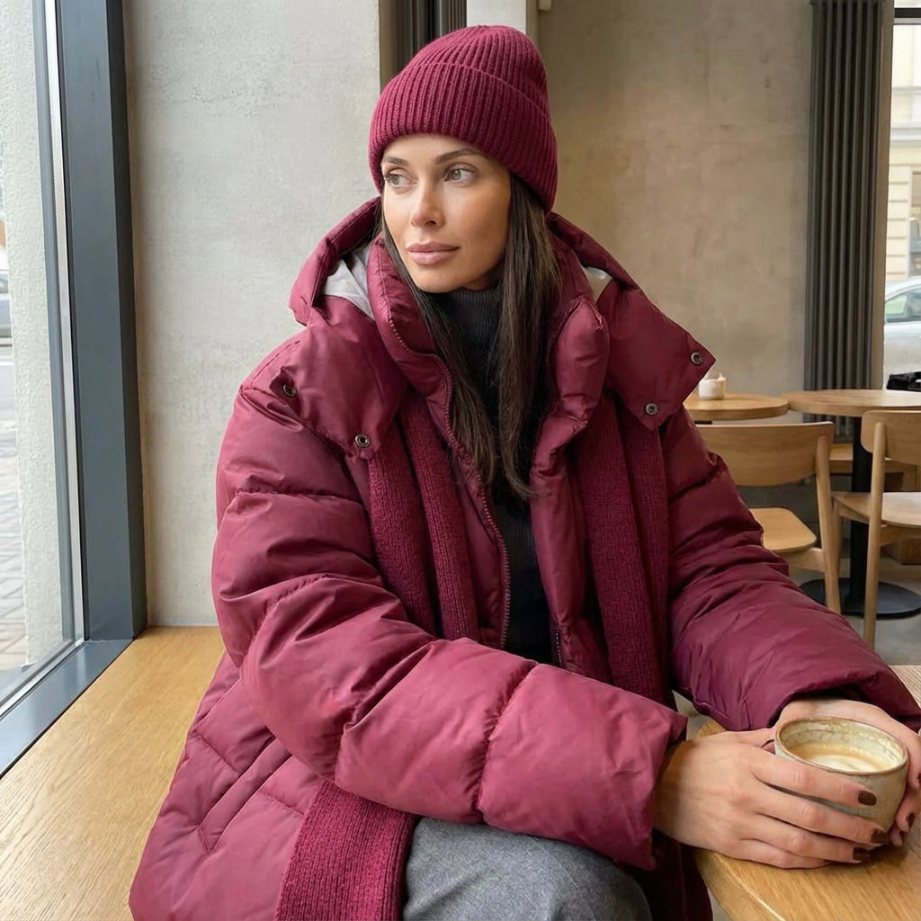 Marlowe Women’s Puffer Jacket | Detachable Hood, Oversized Silhouette