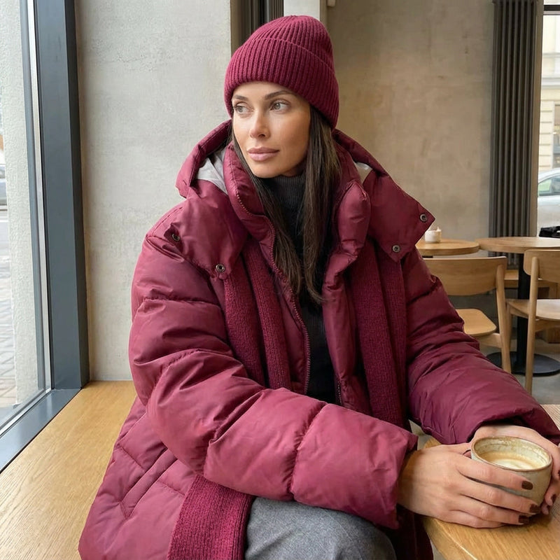 Marlowe Women’s Puffer Jacket | Detachable Hood, Oversized Silhouette