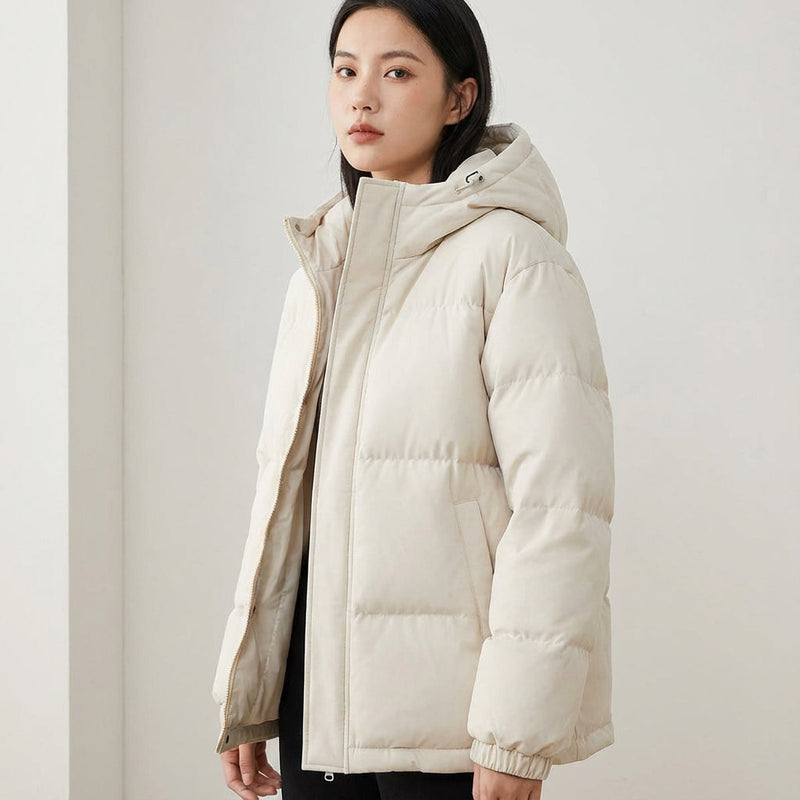 Doudoune noire pour femmes Cleo | Isolée avec capuche, veste d'hiver élégante