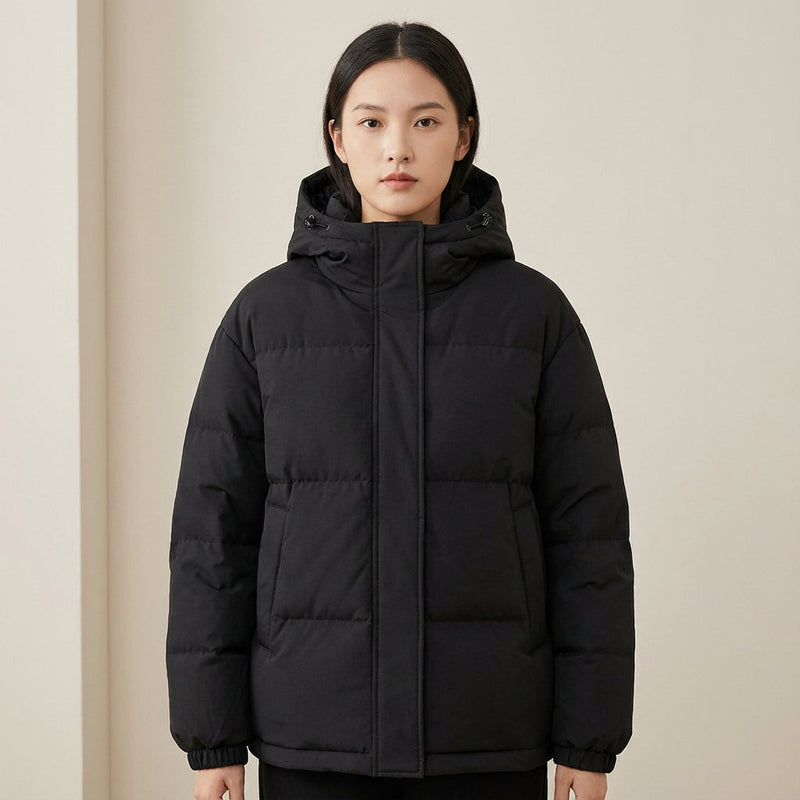 Doudoune noire pour femmes Cleo | Isolée avec capuche, veste d'hiver élégante