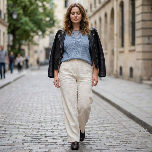 Top en Dentelle pour Femme Ella | Panneau de Dentelle à l'Avant, Manches Courtes