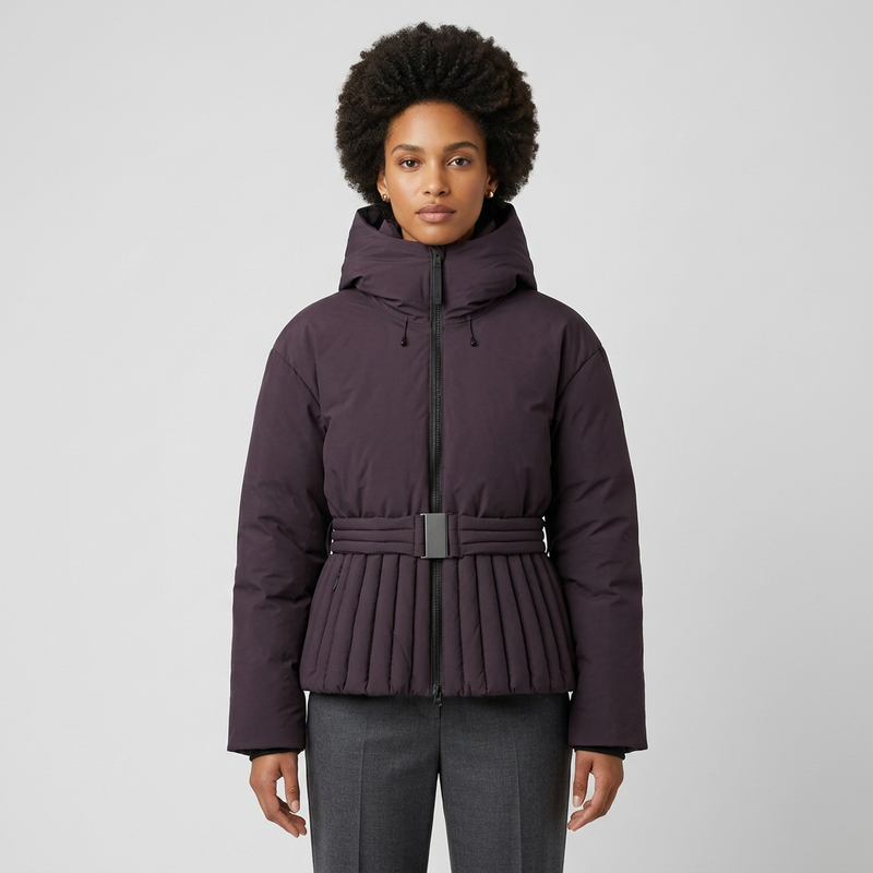 Abrigo de Invierno para Mujer Bella | Mezcla de Algodón, Chic con Capucha