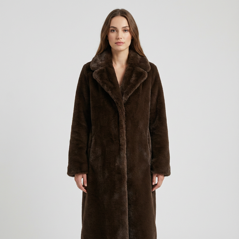 Dune Nina Women's Faux Mink Fur Coat | Winter Luxury, Neo Mint